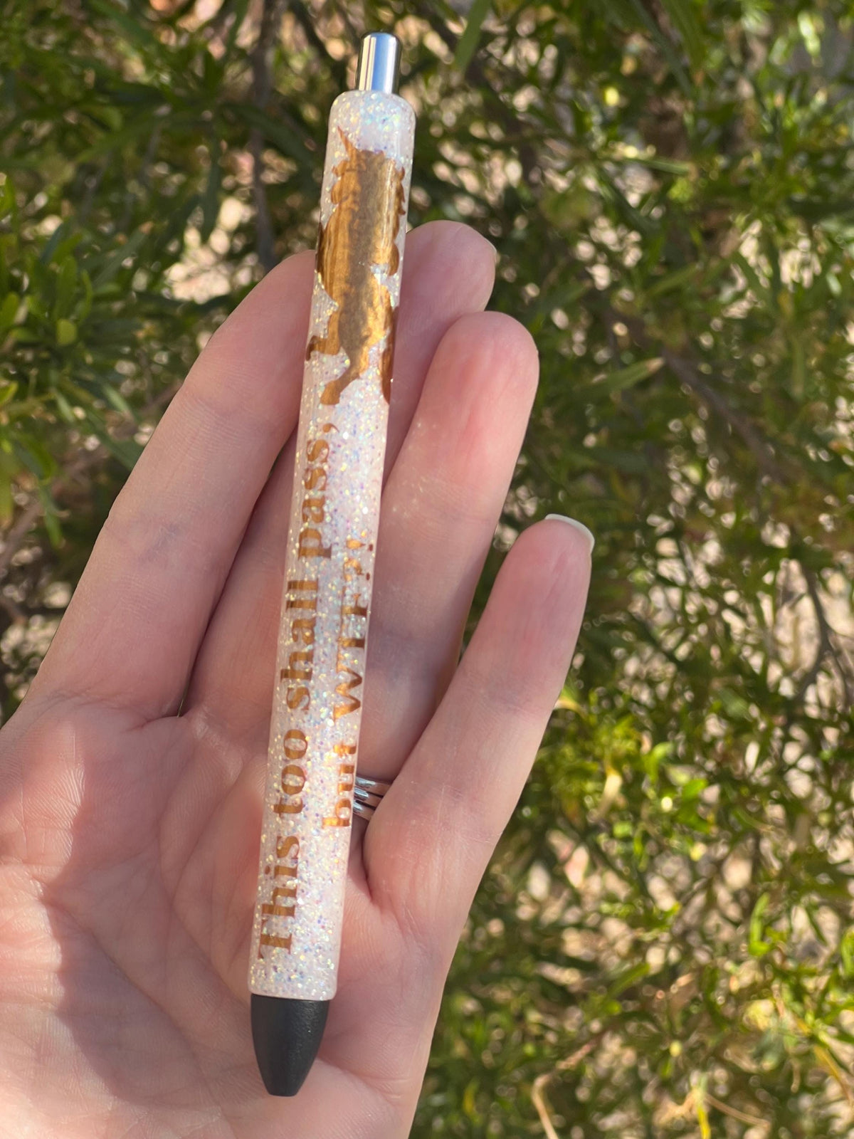Spicy Unicorn Glitter Pen: Funny Handmade Resin Pen - "This Too Shall Pass, But WTF?!"