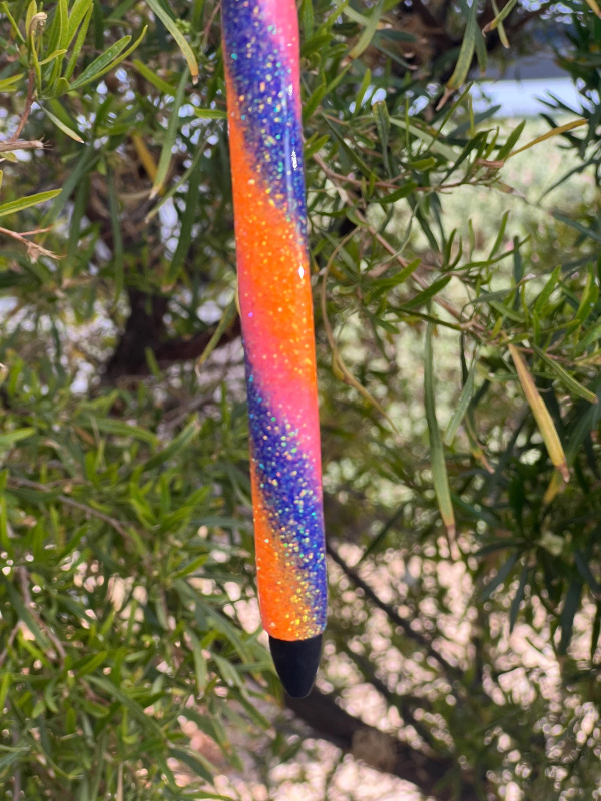 Handmade Glitter Swirl Pen | Refillable Resin Ink Pen | Fun and Colorful Desk Accessory