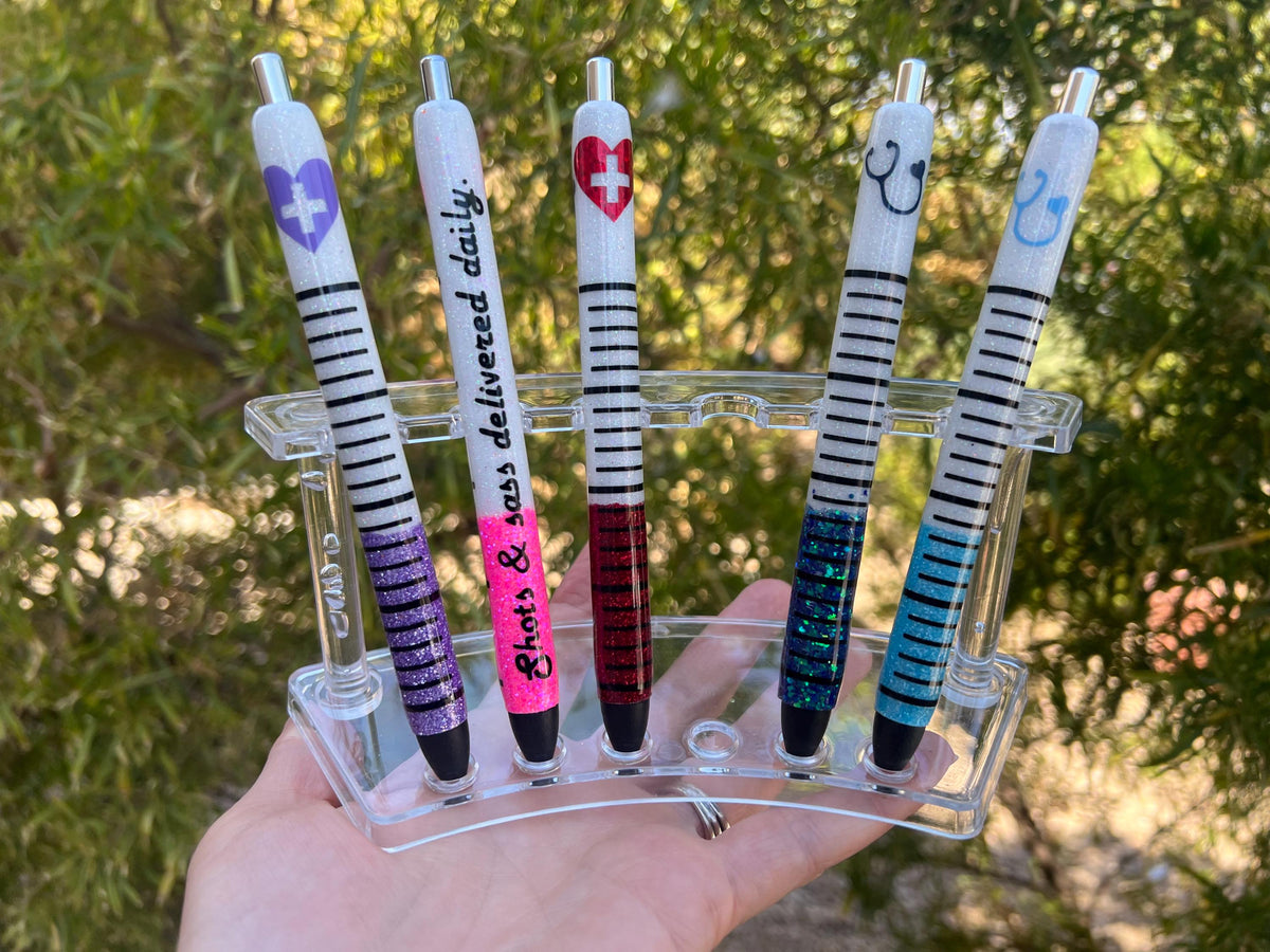 Glitter Syringe Pen: Funny Nurse Gift, Medical Office Desk Decor