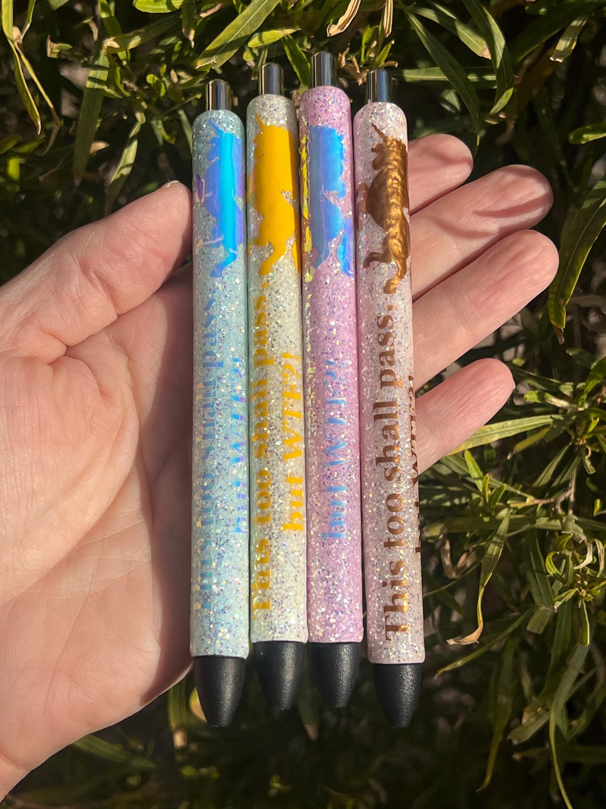Spicy Unicorn Glitter Pen: Funny Handmade Resin Pen - "This Too Shall Pass, But WTF?!"