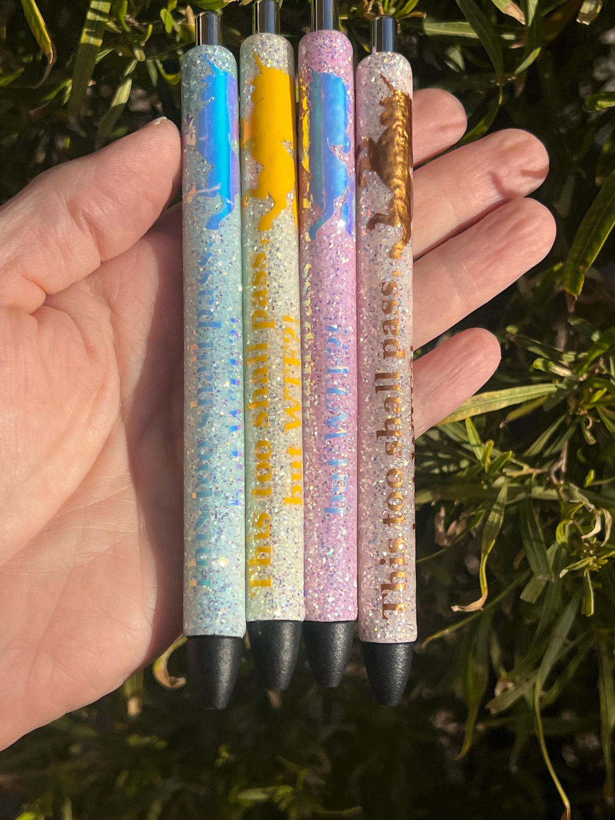 Spicy Unicorn Glitter Pen: Funny Handmade Resin Pen - "This Too Shall Pass, But WTF?!"