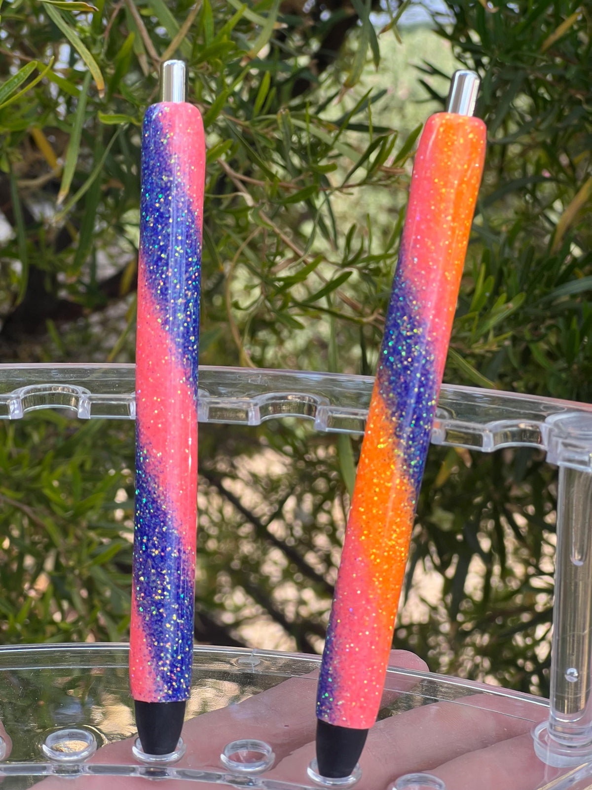 Handmade Glitter Swirl Pen | Refillable Resin Ink Pen | Fun and Colorful Desk Accessory