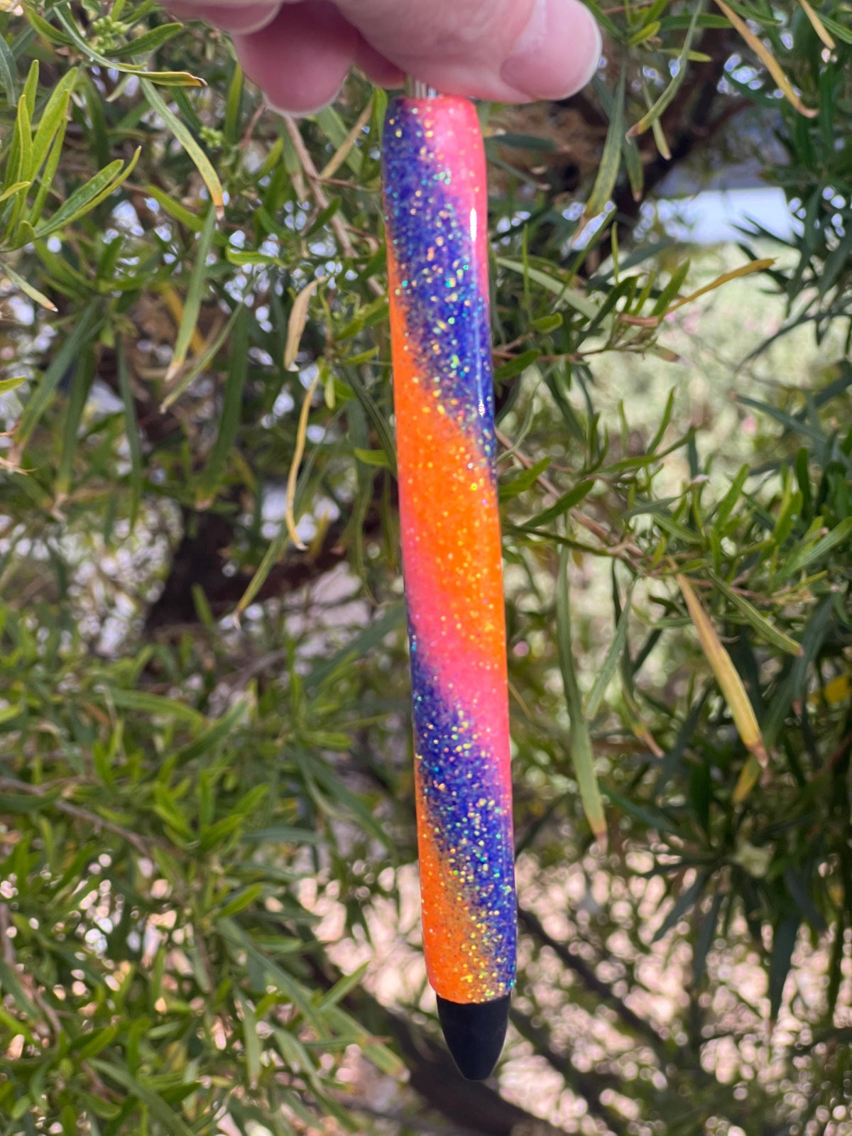 Handmade Glitter Swirl Pen | Refillable Resin Ink Pen | Fun and Colorful Desk Accessory