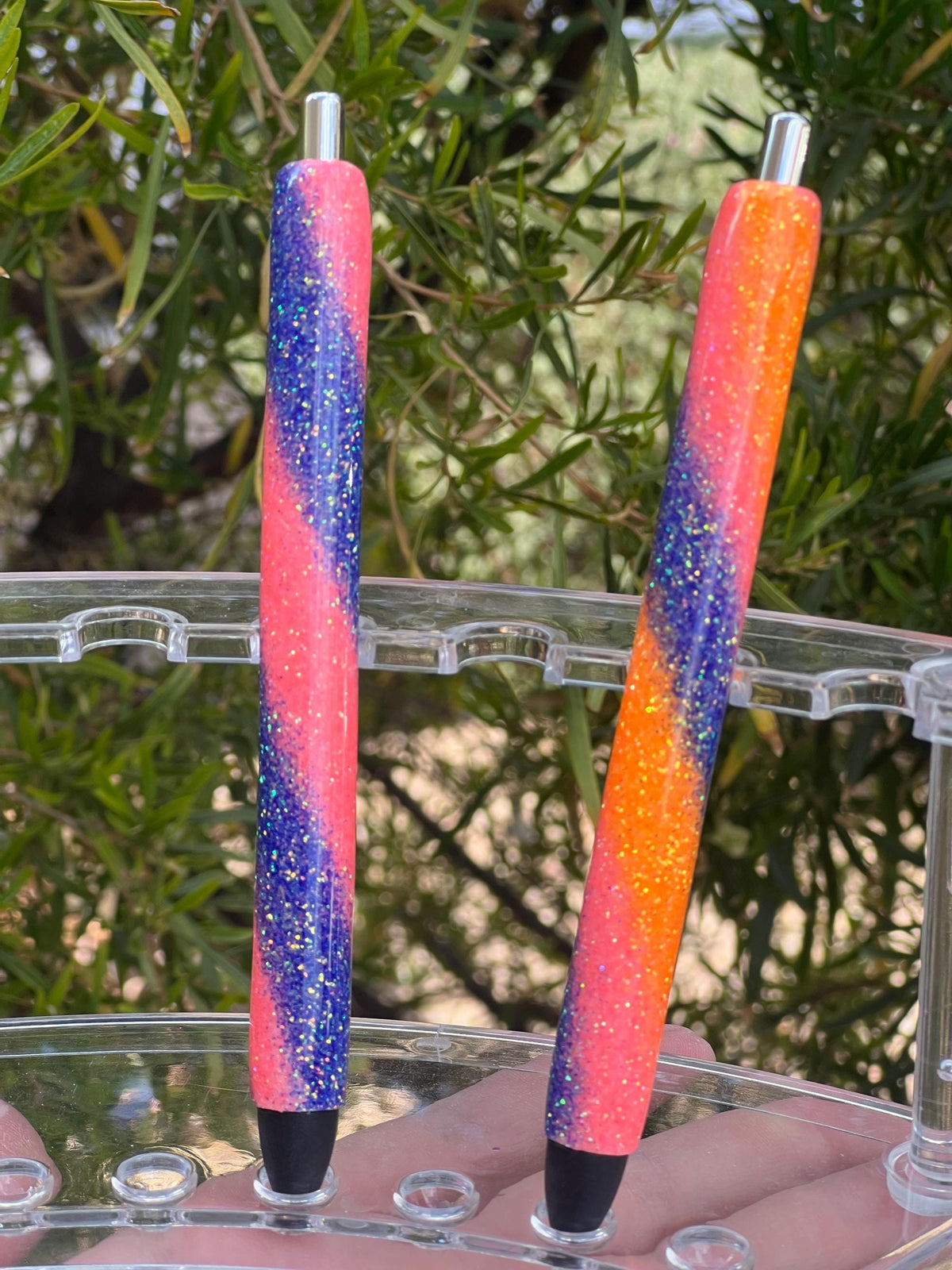 Handmade Glitter Swirl Pen | Refillable Resin Ink Pen | Fun and Colorful Desk Accessory