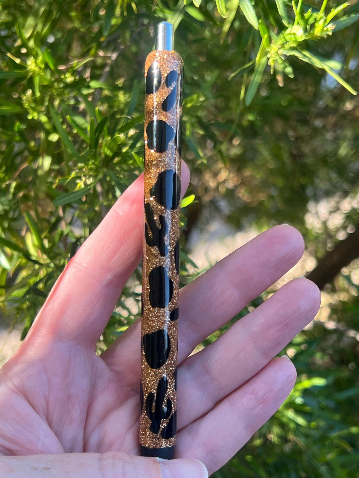 Personalized Cow Print Glitter Pen: Saguaro Cactus Western InkJoy Pen