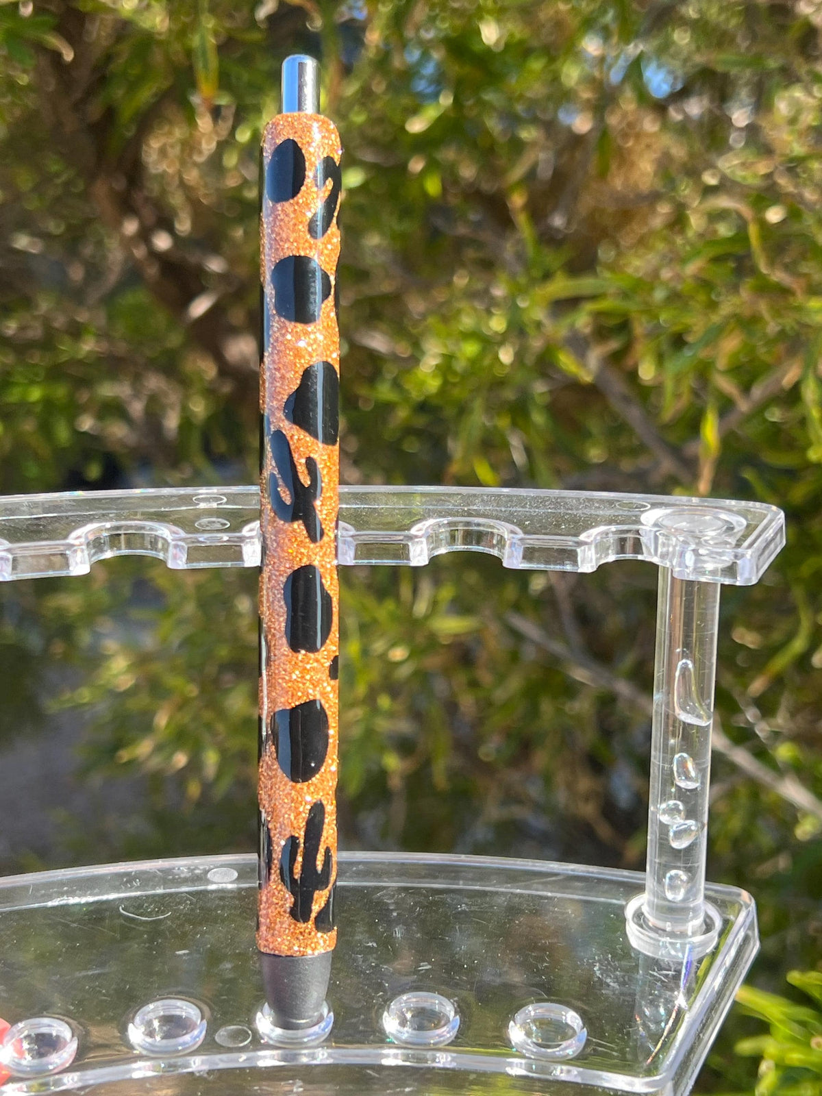 Personalized Cow Print Glitter Pen: Saguaro Cactus Western InkJoy Pen