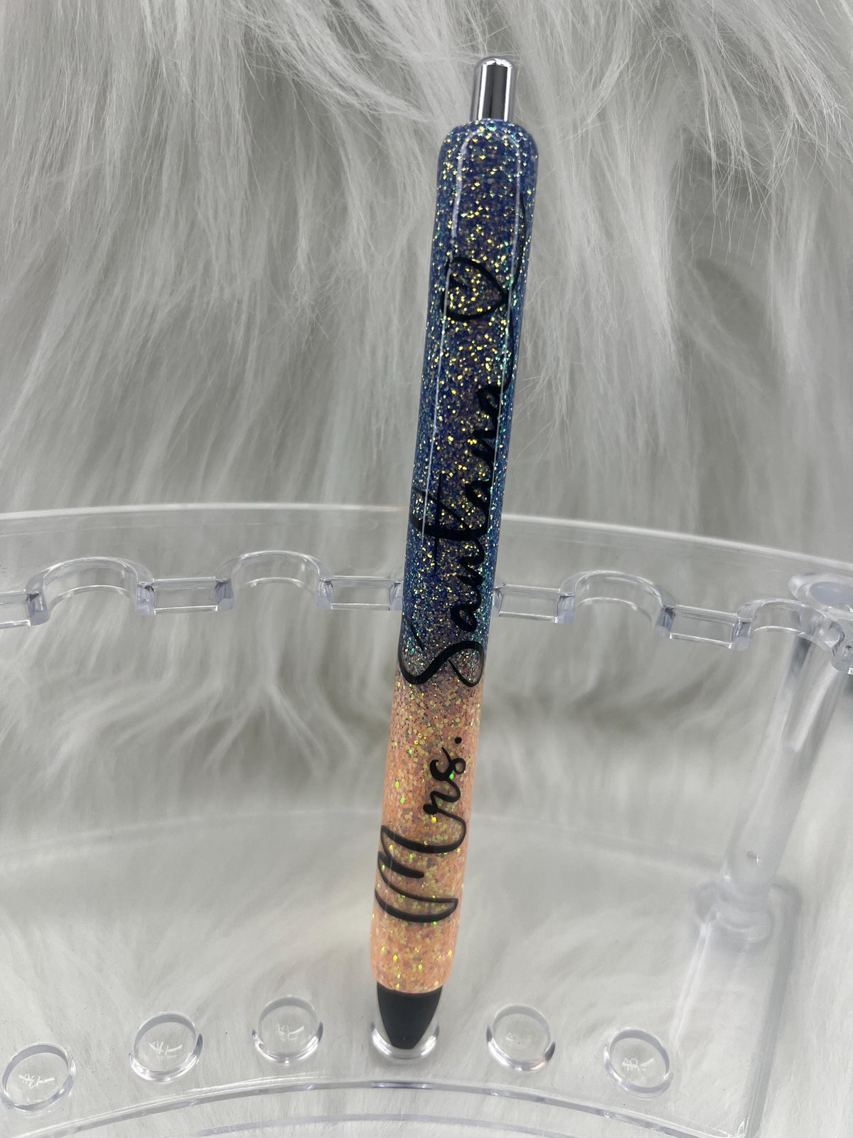 Ms. to Mrs. Glitter Pen: Custom Married Name Bridal Gift