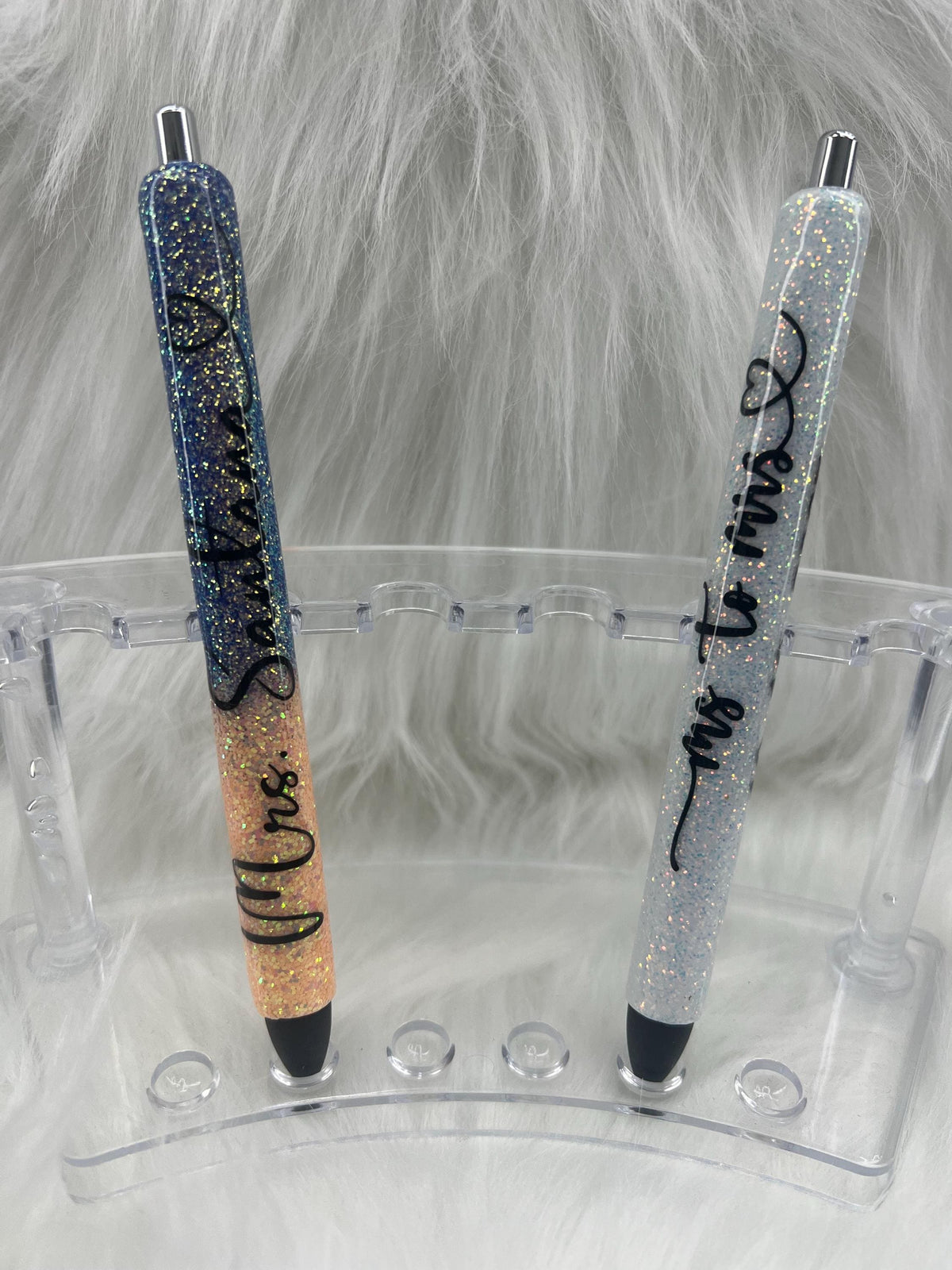 Ms. to Mrs. Glitter Pen: Custom Married Name Bridal Gift