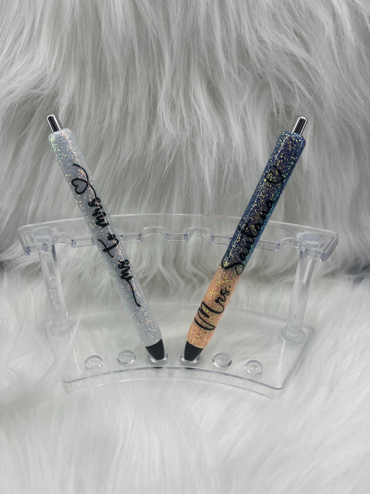Ms. to Mrs. Glitter Pen: Custom Married Name Bridal Gift