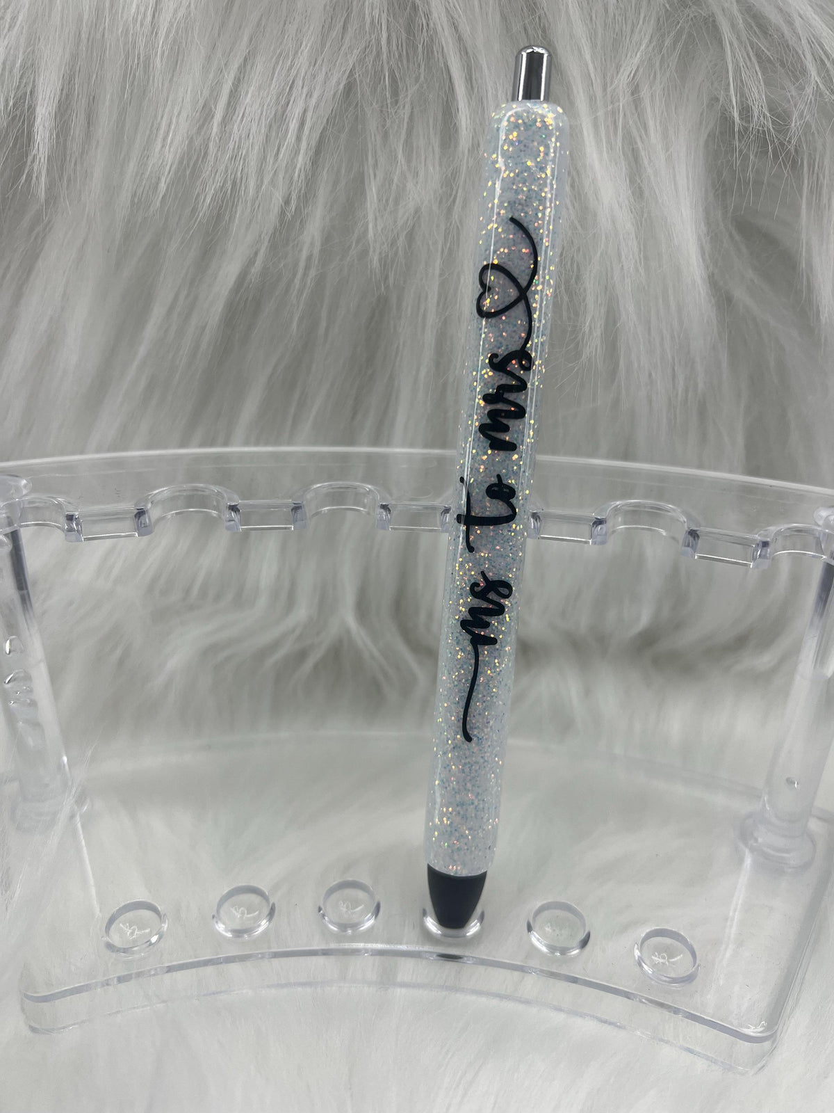 Ms. to Mrs. Glitter Pen: Custom Married Name Bridal Gift